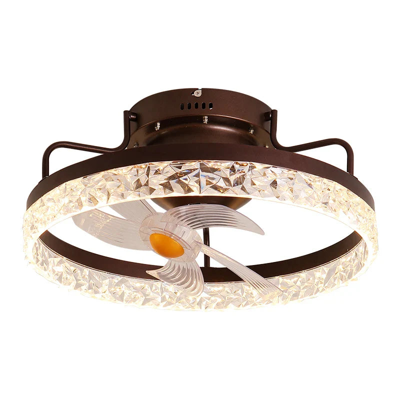 Afralia™ Modern Round Ceiling Fan Chandelier for Living Room and Bedroom.