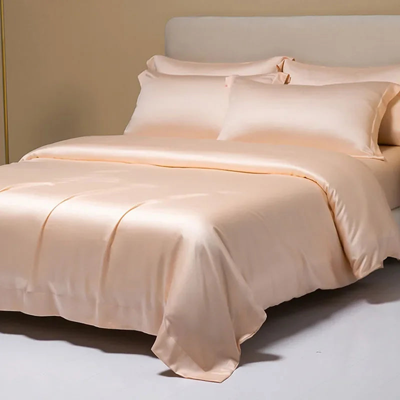 Afralia™ 120S Natural Fabric Bedding Set Summer Cooling Fitted Sheet Skin Friendly Bedclothes