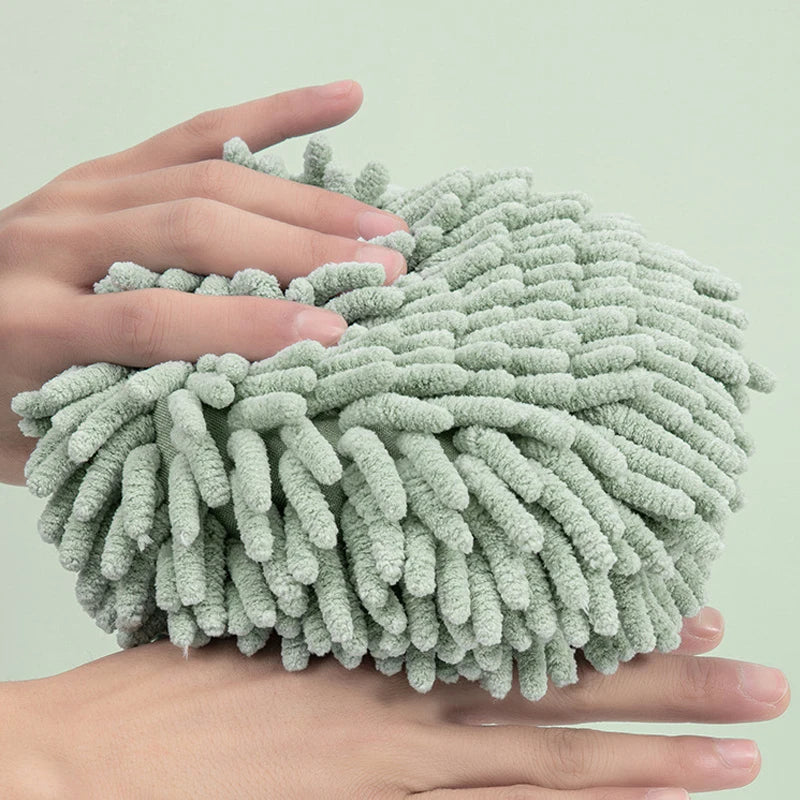 Afralia™ Chenille Microfiber Hand Towel Ball: Super Soft, Quick-Drying Wipe Cloth for Home, Bathroom, Kitchen