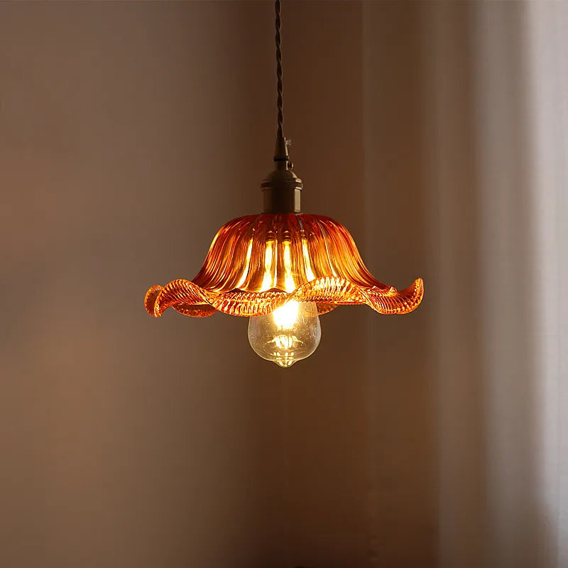 Afralia™ Green Stripe Glass Pendant Lamp Fixture for Home Decor & Kitchen Lighting