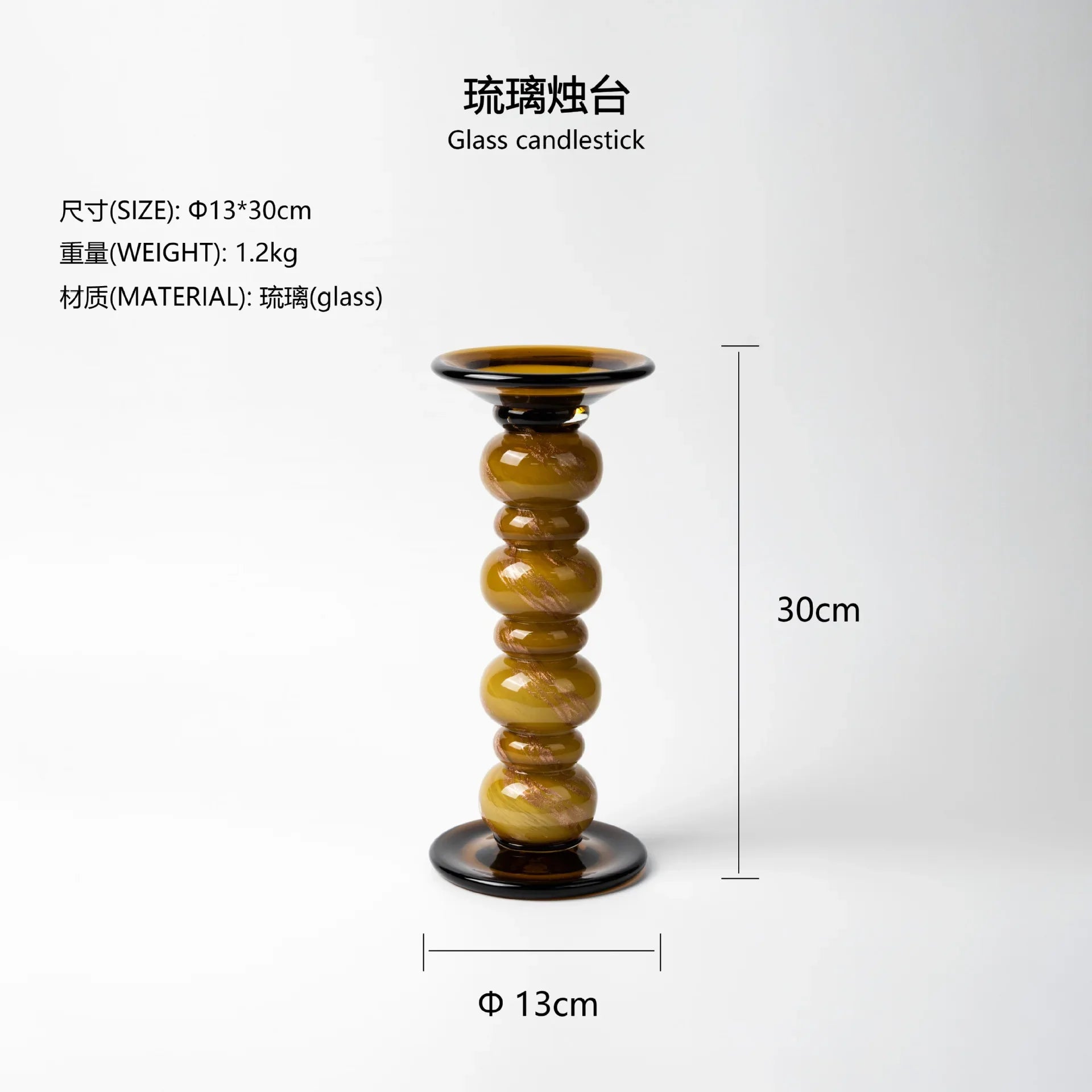 Afralia™ Glass Candlestick Geometric Pebbles Candle Holder for Wedding Centerpieces