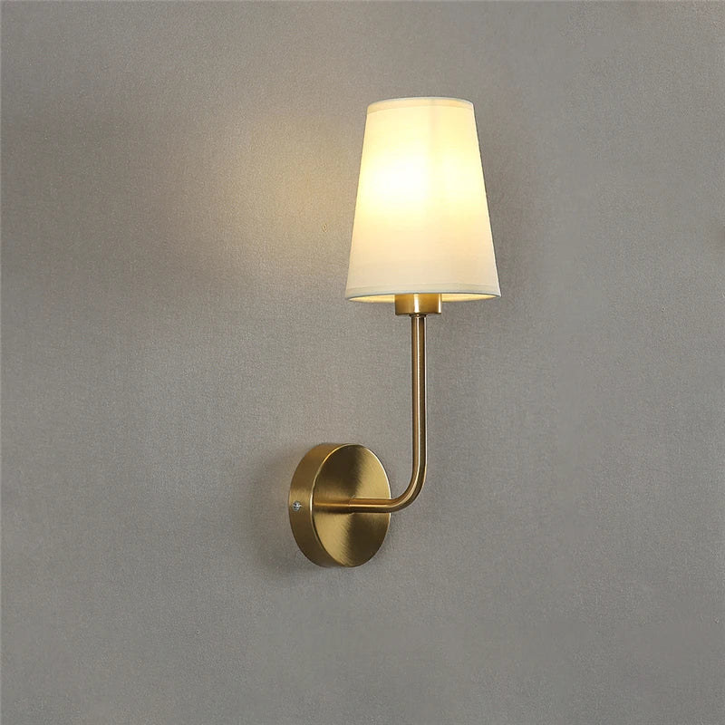 Afralia™ Nordic Minimalism Elbow Wall Lamps with Linen Lampshade for Modern Home Decor