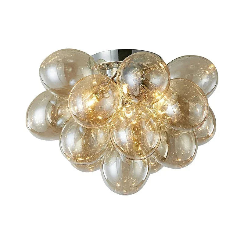 Afralia™ Glass Chandelier Leds Ceiling Lamp for Designer Bedroom Lighting Fixture