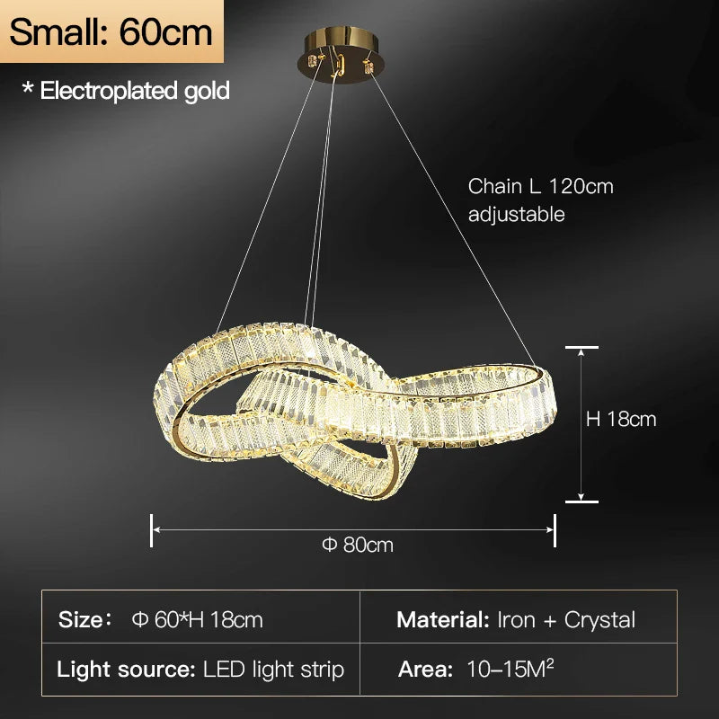 Afralia™ Rotating Crystal Chandelier: Modern Hong Kong-Style Designer Lamp for Living Room