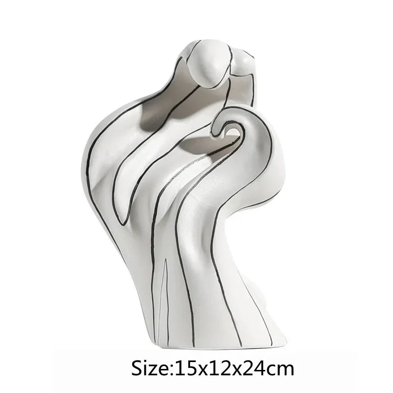 Afralia™ Ceramic Curl Sculpture Decor Modern Porcelain Figurine Room Decoration