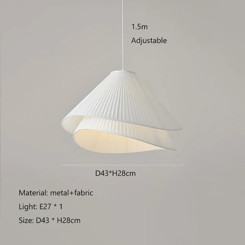 Afralia™ Cream Fabric LED Pendant Chandelier for Nordic Minimalist Home Decor
