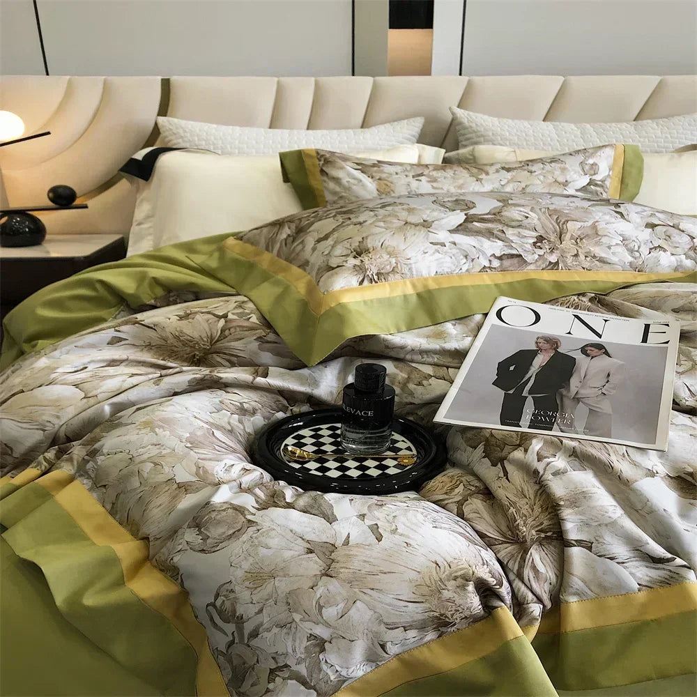 Afralia™ Luxury 1000TC Egyptian Cotton Bedlinens Queen King RU Size Set