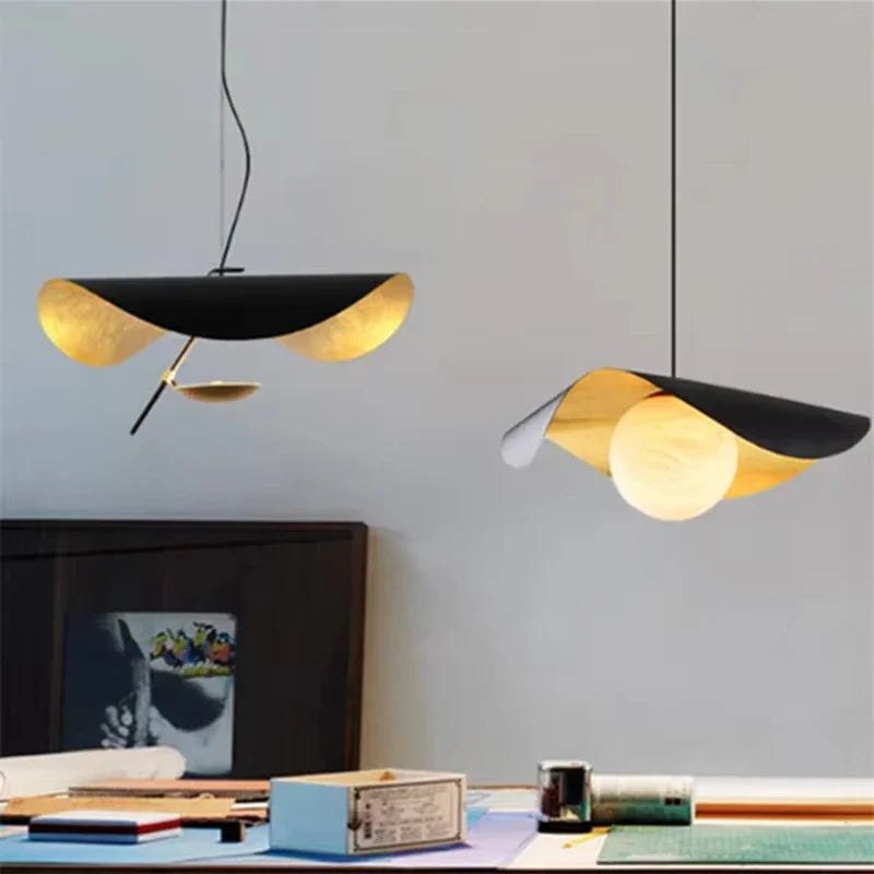 Afralia™ Lederam Manta Pendant - Industrial Retro Style White/Black Ceiling Lamp