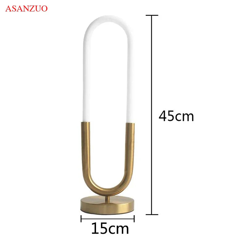 Afralia™ LED U Shape Table Lamp for Bedroom Study Art Decor