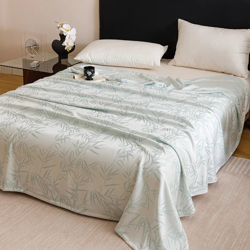 Afralia™ Bamboo Fiber Summer Blanket - Single Double Bed Air Conditioning Lightweight Blanket