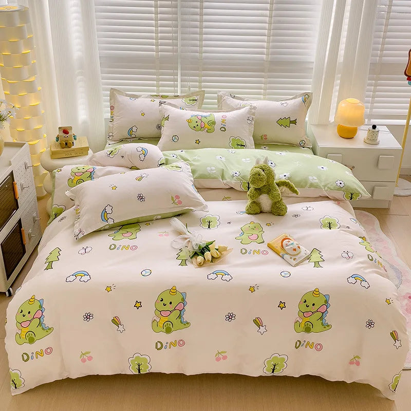 Afralia™ Cartoon Printed Bedding Sets - Soft Quilt Cover Kit for All Seasons