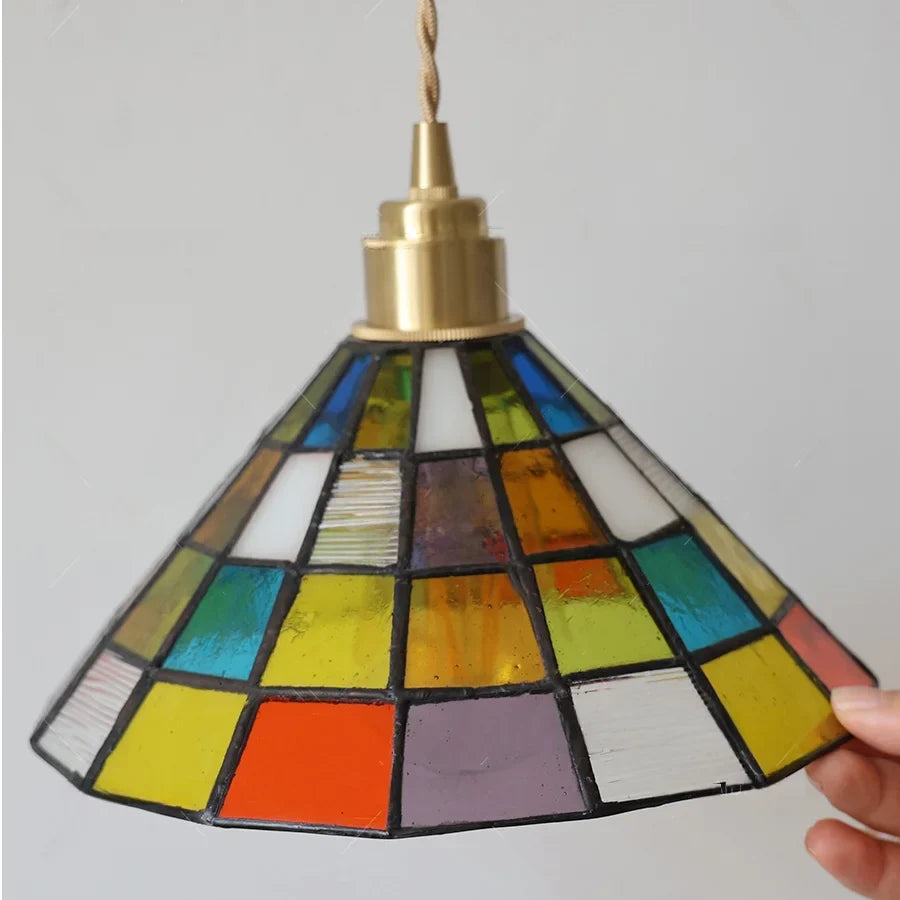 Afralia™ Tiffany Glass LED Wall Lights Modern Pull Chain Bedside Lamp
