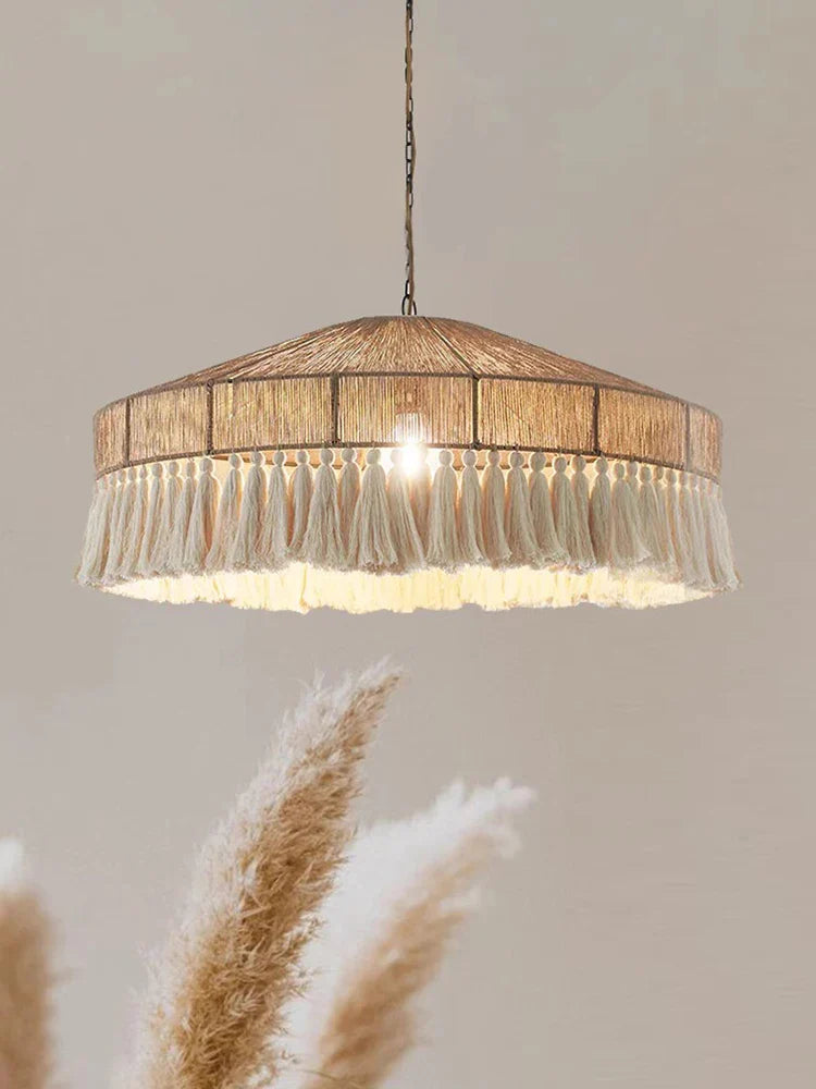 Afralia™ Handmade Rattan Pendant Lights - Nordic Style Chandelier for Home Decor