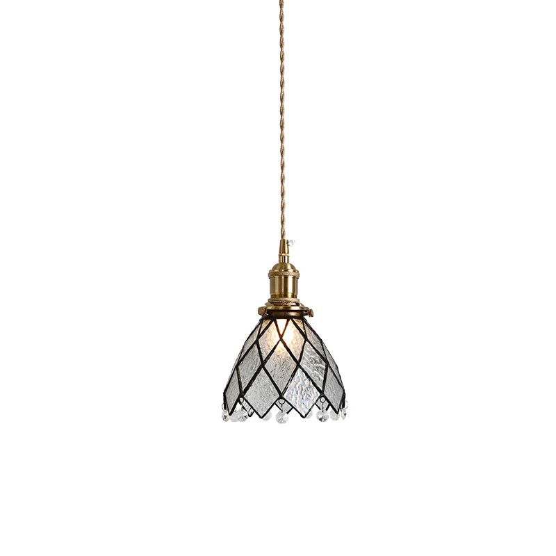 Afralia™ Glass LED Pendant Lights Copper Modern Hanging Lamp for Bedroom Dinning Room