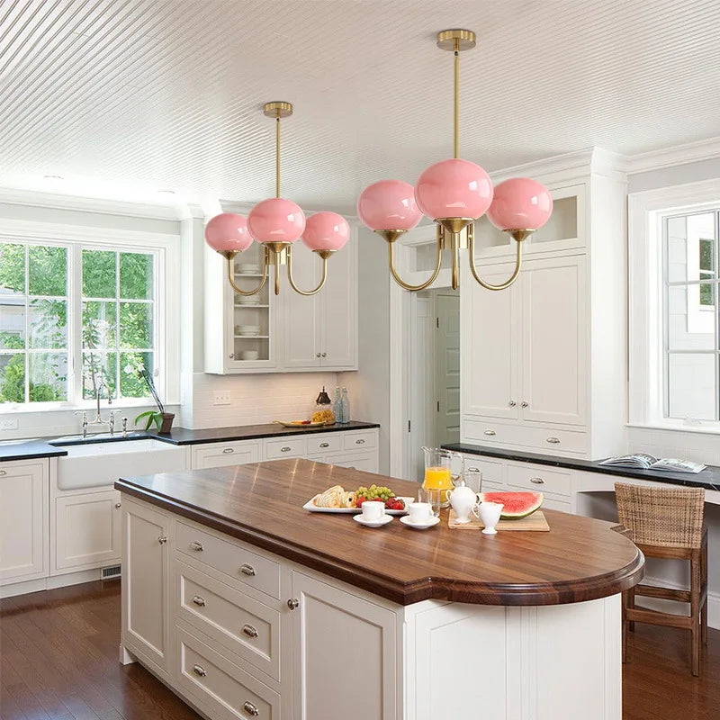 Afralia™ Glass Ball Chandelier Pendant Light for Living Dining Room