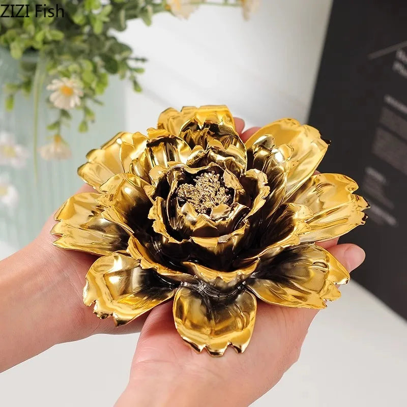 Afralia™ Ceramic Peony Flower Wall Decorations