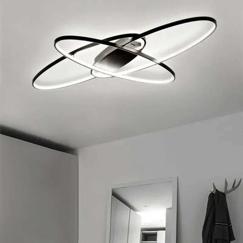 Afralia™ Elegant Ceiling Chandeliers, Dimmable with Remote Control