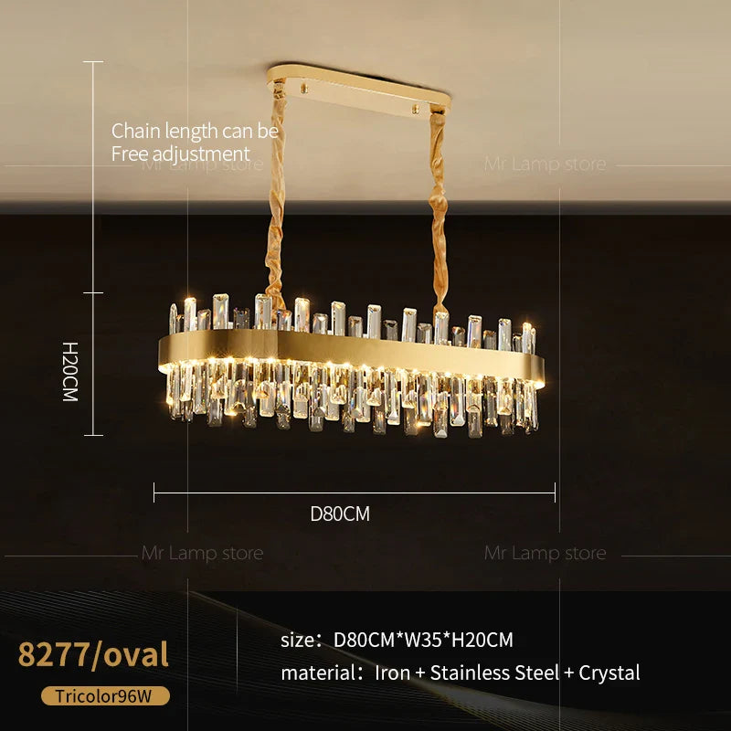 Afralia™ Crystal Chandelier for Living Room Bedroom Dining - Energy-saving Light Luxury Lamps