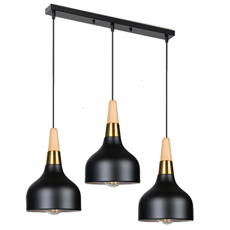 Afralia™ Wooden Dome Pendant Lights: Adjustable Hanging Lamp for Kitchen Dining Living Bedroom