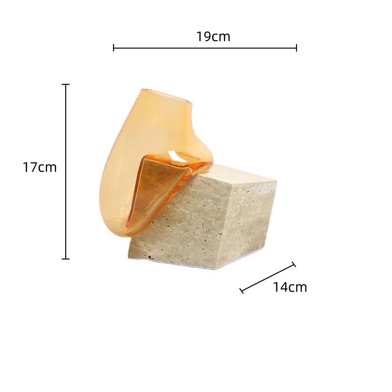 Afralia™ Glass Vase with Marble Base for Elegant Floral Arrangements & Home Décor