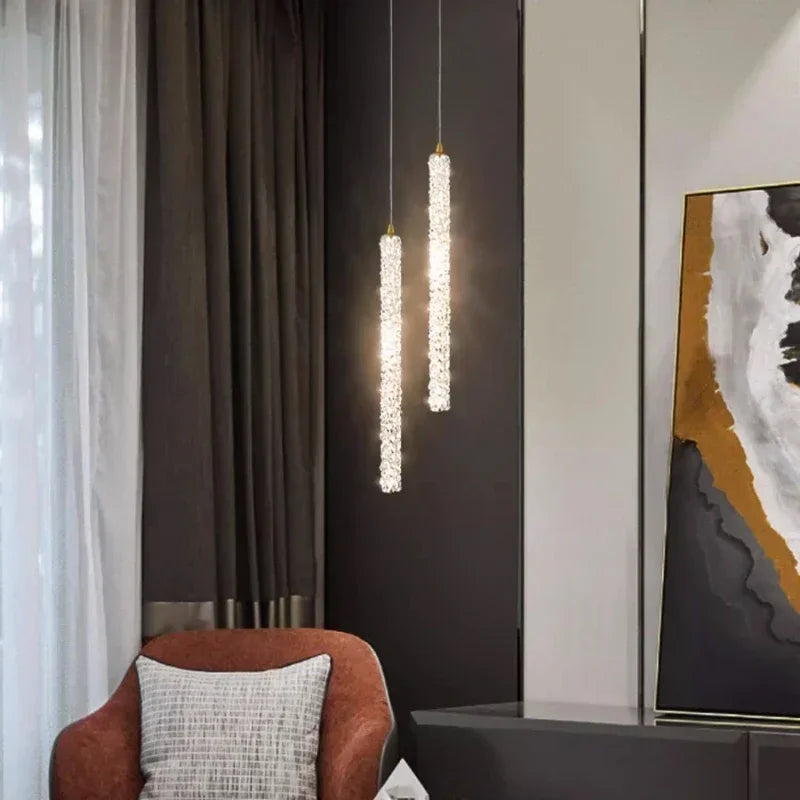 Afralia™ Luxury Crystal Pendant Chandelier LED Light Fixture for Modern Home Decor