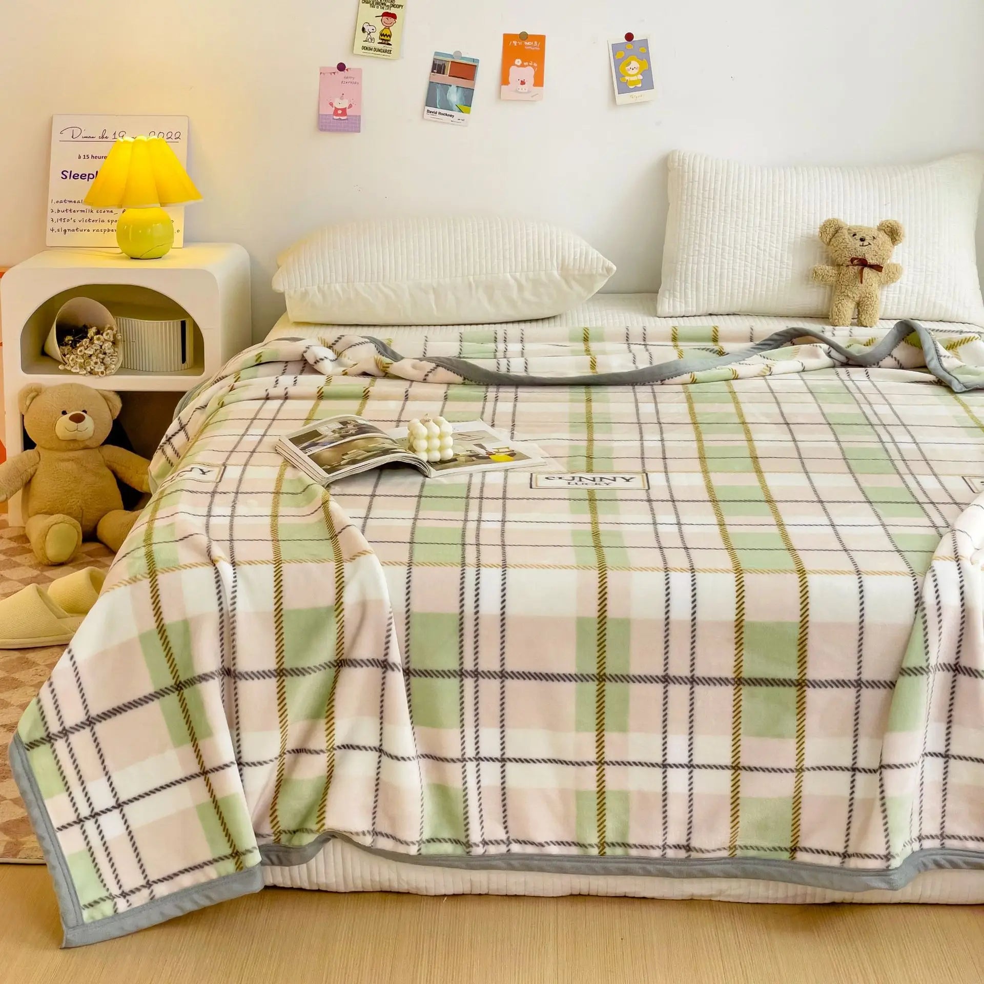 Afralia™ Cartoon Milk Velvet Blanket: Soft Coral Fleece Summer Sofa Cover & Queen Blanket