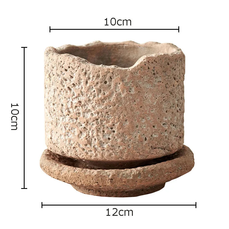 Afralia™ Rough Ceramic Vase for Garden and Desk Decor