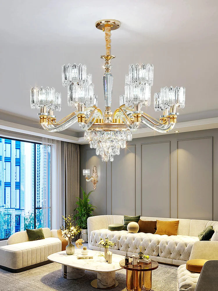 Afralia™ Crystal Chandelier: Elegant European Garden Lamp for Living Room, Bedroom