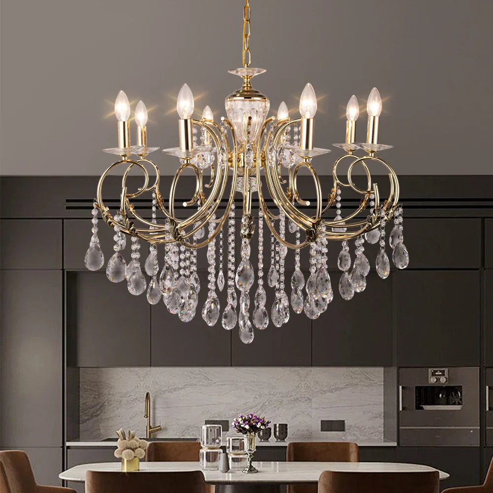 Afralia™ Crystal Chandelier Gold Chrom Nordic LED Luxury Lighting