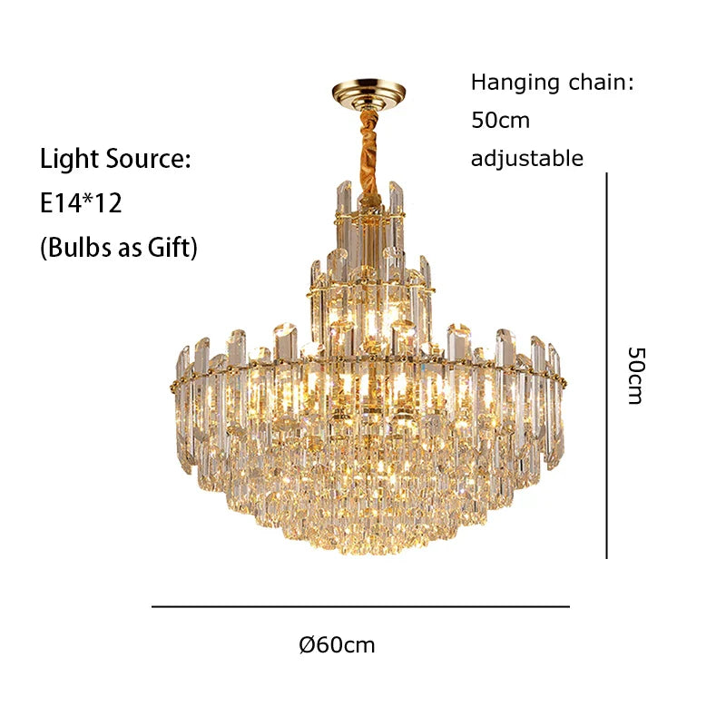 Afralia™ Crystal LED Ceiling Chandelier for Dining Room - Luxurious Decoration