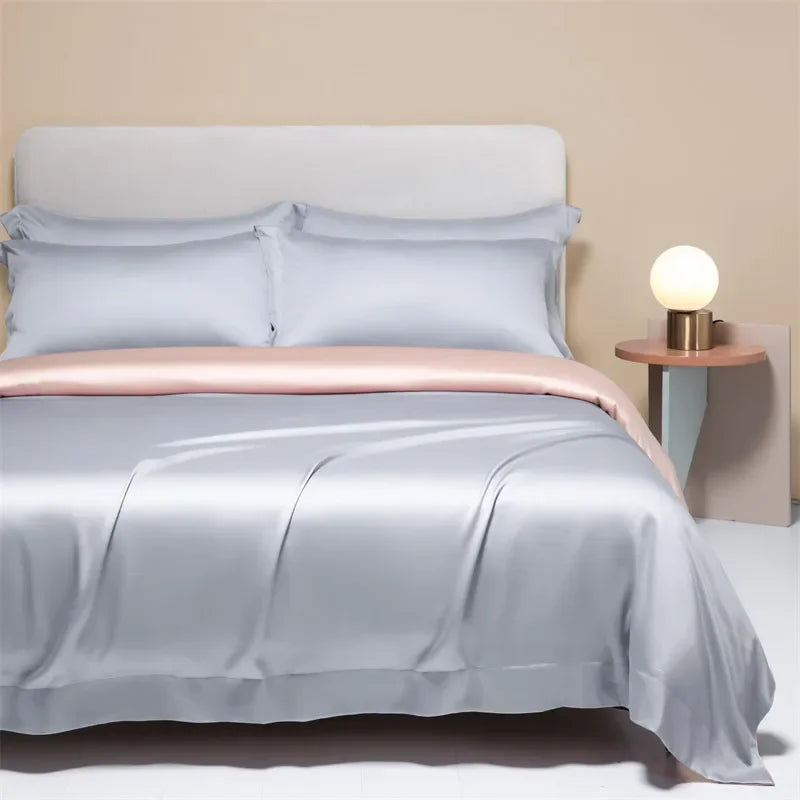 Afralia™ 120S Natural Fabric Bedding Set Summer Cooling Fitted Sheet Skin Friendly Bedclothes