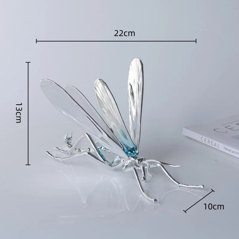 Afralia™ Metal Insect Sculpture Figurine Home Decor Accessory