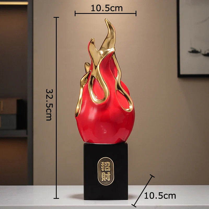 Afralia™ Gilded Pitaya Cat Ceramic Feng Shui Ornament Landscaping Decoration