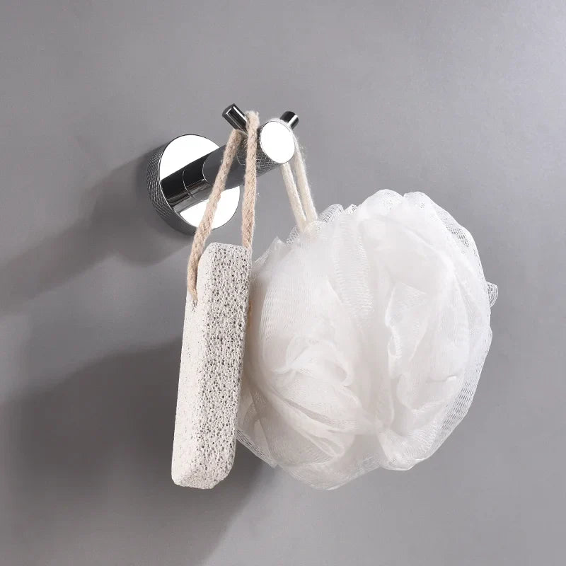 Afralia™ Bathroom Essentials Set: Towel Bar, Toilet Paper Holder, Bathrobe Hook, Soap Dish, Toilet Brush