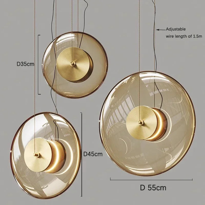 Afralia™ Nordic Glass Pendant Lamp for Bedroom Living Room Ceiling Chandelier Fixture