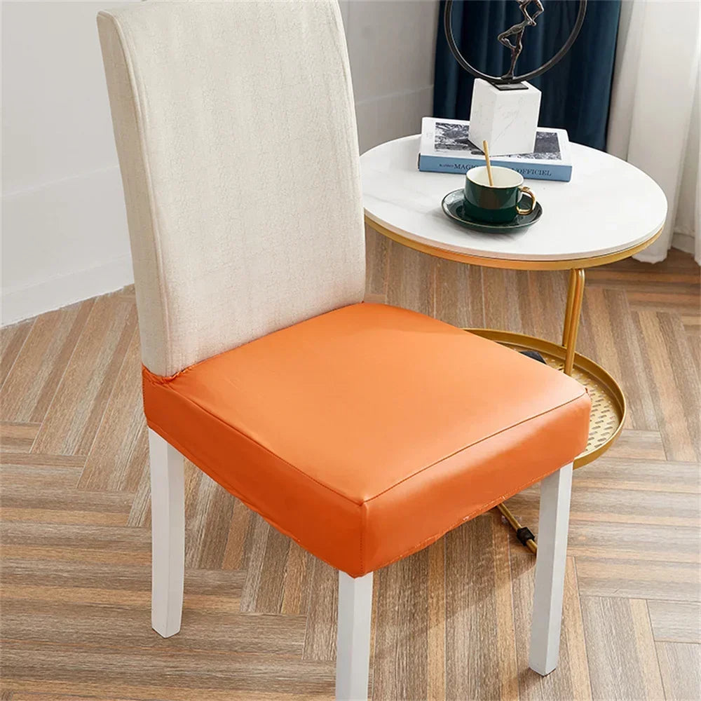 Afralia™ PU Leather Elastic Chair Cover Slipcovers Waterproof Removable Upholstered Covers
