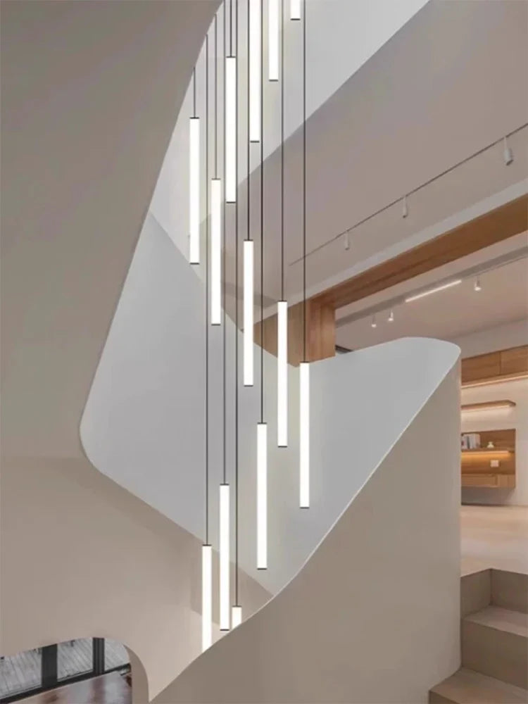 Acrylic Stair Pendant Lights for Modern Villa Decor - Afralia™ Duplex Loft LED Chandelier