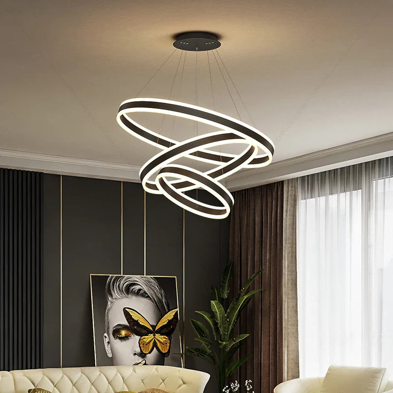 Afralia™ Modern LED Ring Chandelier for Bedroom, Dining Room, and Hallway