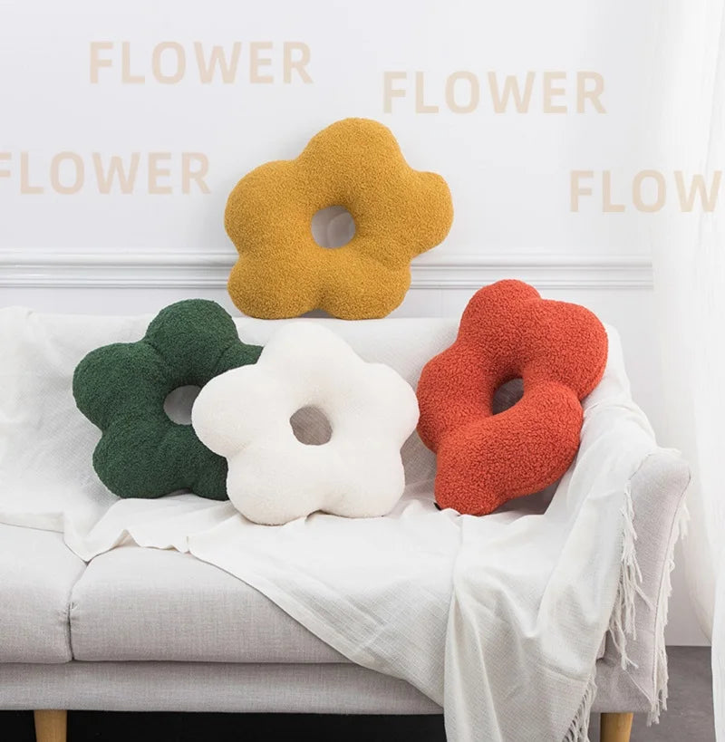 Afralia™ Teddy Ball Flower Pillow for Chic Boho Home Decor & Comfort