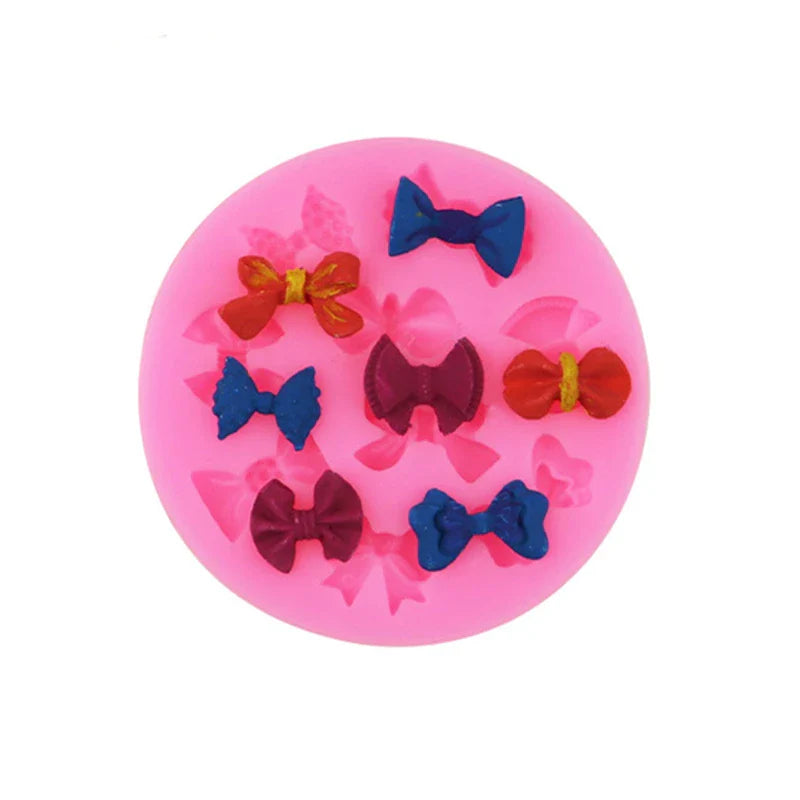 Afralia™ Mini Bow Silicone Fondant Mould for Cake Decorating and Baking