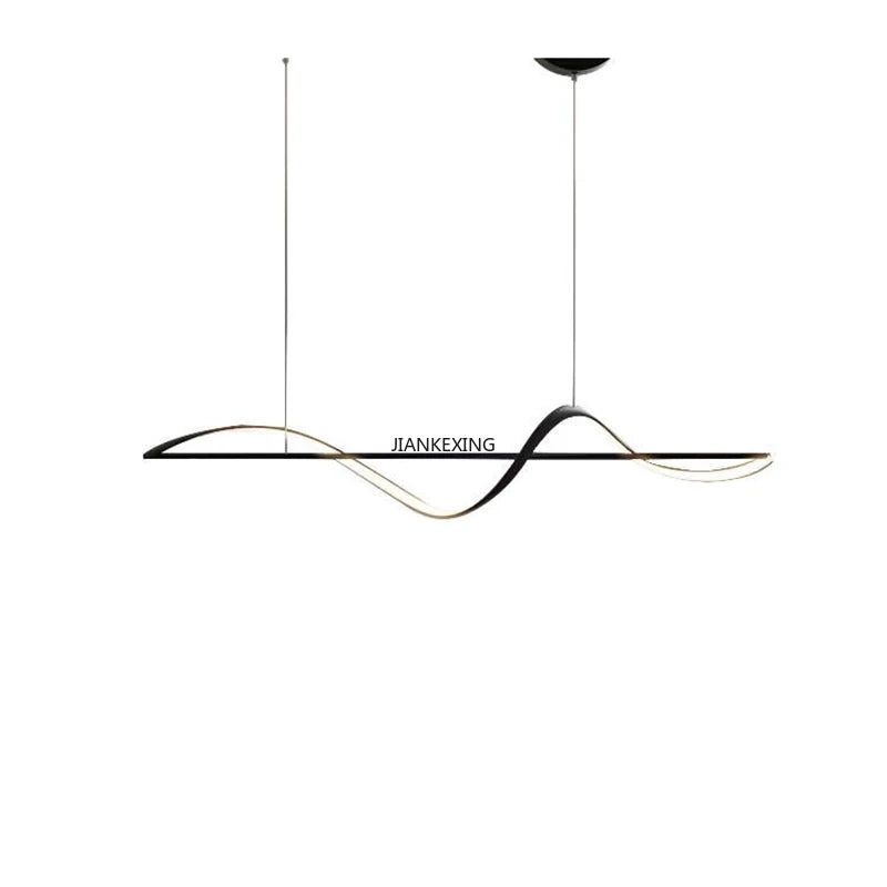 Afralia™ Minimalist Strip LED Pendant Lights for Living Room Dining Room Kitchen Decor