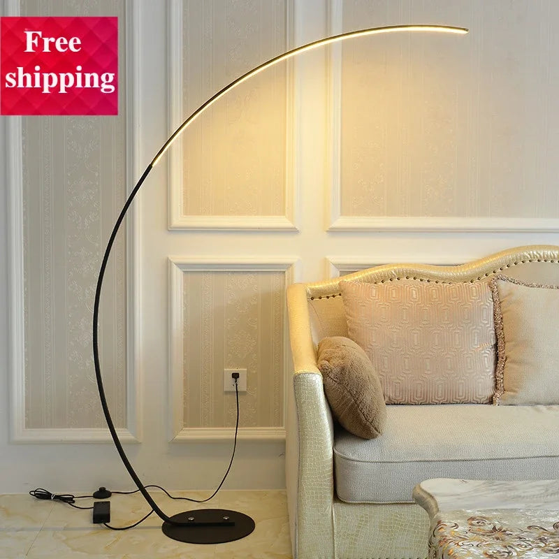 Afralia™ Black LED Dimming Floor Lamp for Bedroom and Living Room