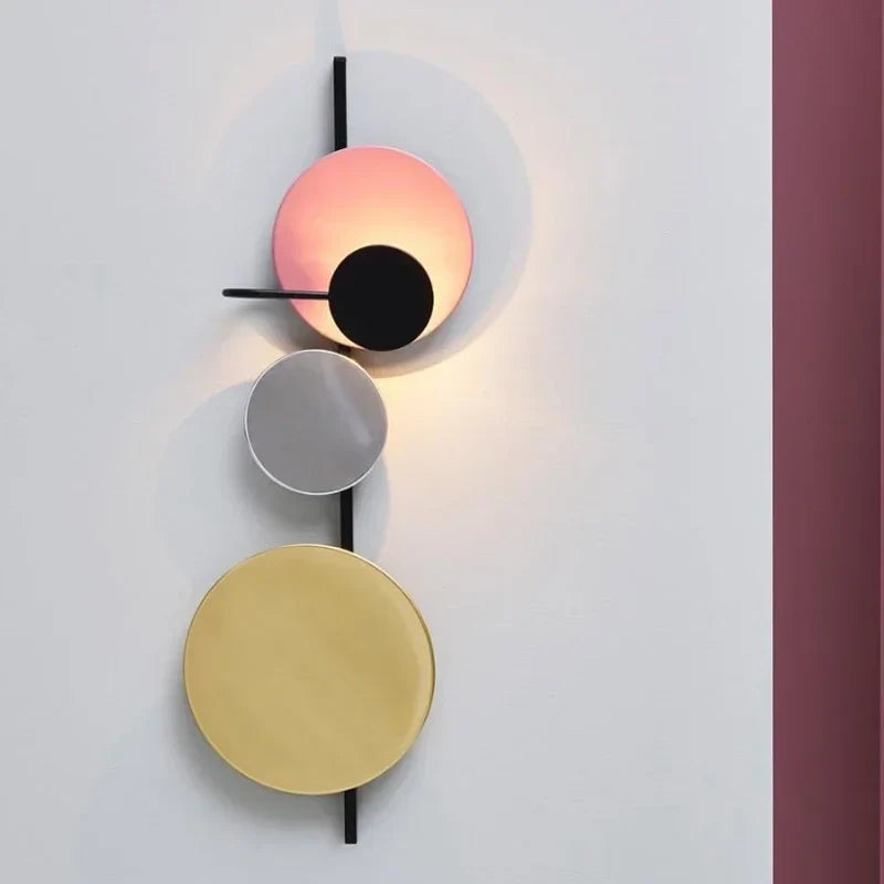 Afralia™ Colorful LED Wall Lamp for Bedroom & Bathroom Decor - Round Metal Bedside Light