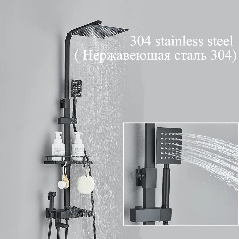 Afralia™ Digital Thermostatic Shower Faucet Set with Bidet Sprayer