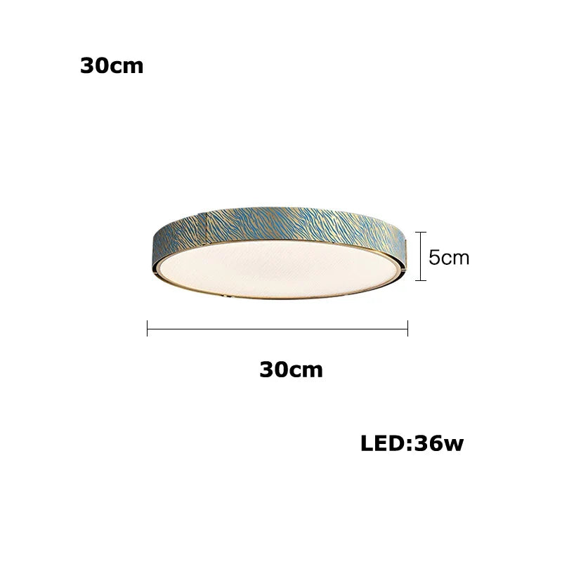 Afralia™ Blue Copper Crystal LED Ceiling Chandelier for Dinning Room
