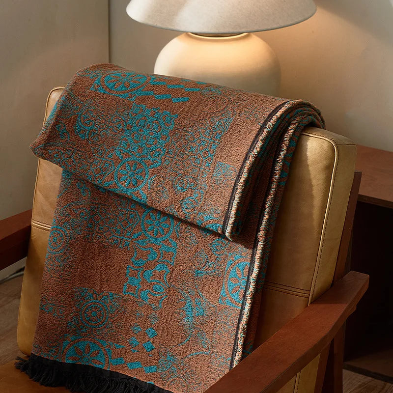 Afralia™ Luxury 100% Cotton Sofa Cover Blanket for Travel & Home - 140X190Cm