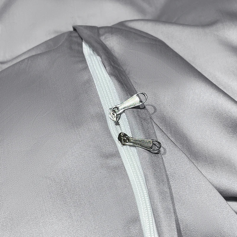 Afralia™ Luxury Embroidery Egyptian Cotton Bedding Set - Soft Silky Quilt Cover & Sheet