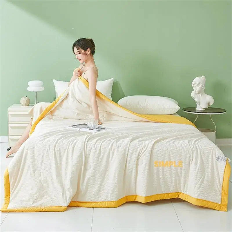 Afralia™ Lightweight Bubble Gauze Quilt for Summer | Double Single Bed Comforter