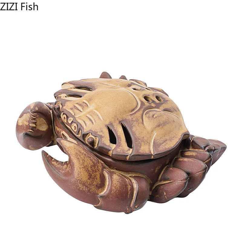 Afralia™ Crab Ceramic Incense Burner Aromatherapy Diffuser Ash Plate Home Aroma Container