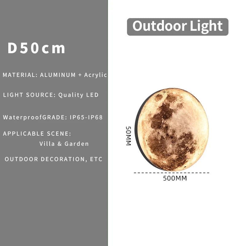 Afralia™ Moon Aluminum Wall Lamp for Outdoor Waterproof IP65 Decorative Lighting
